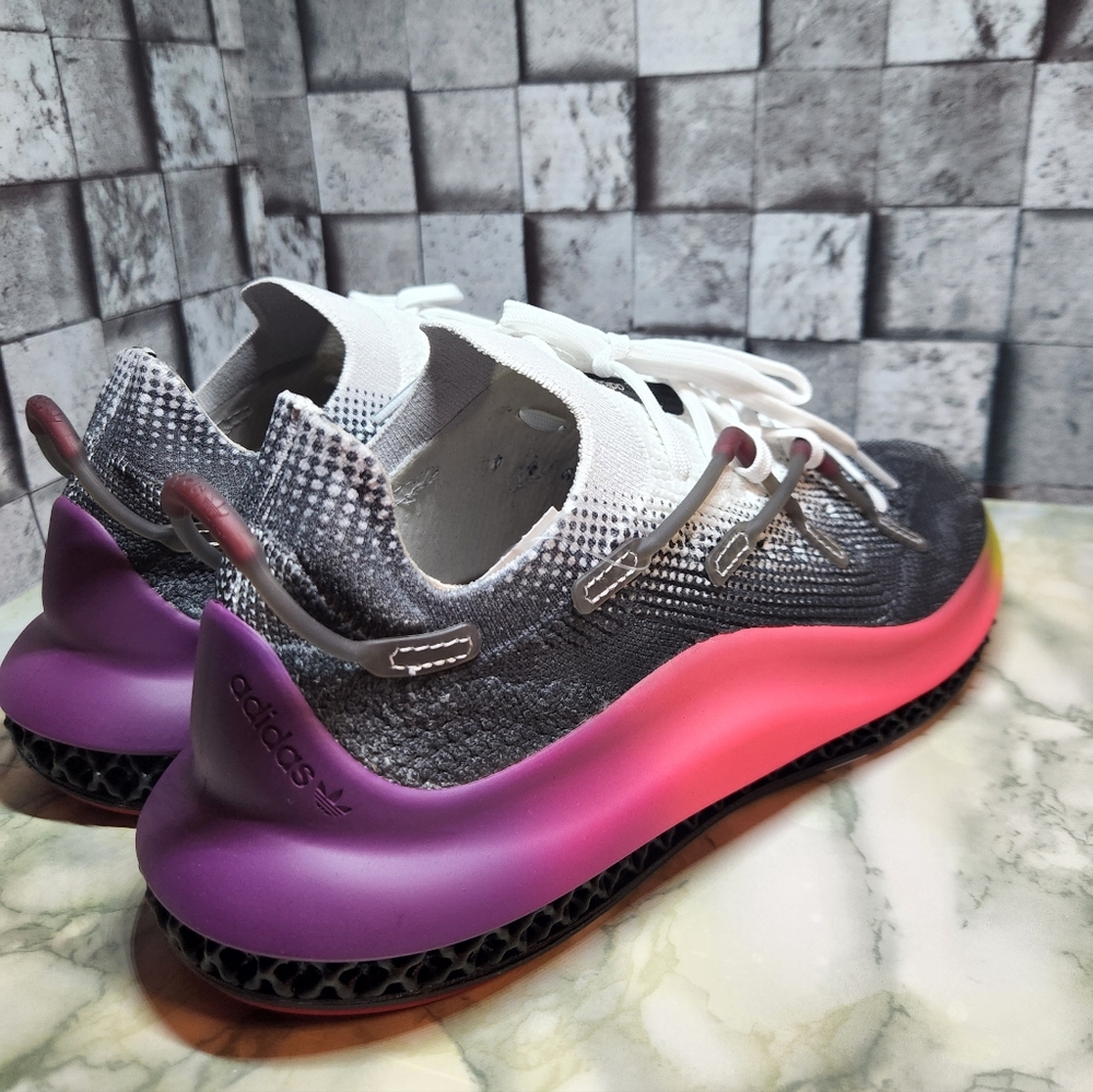 adidas Men's Athletic Shoes Gray White Pink Purple Gradient - Picture 10 of 13